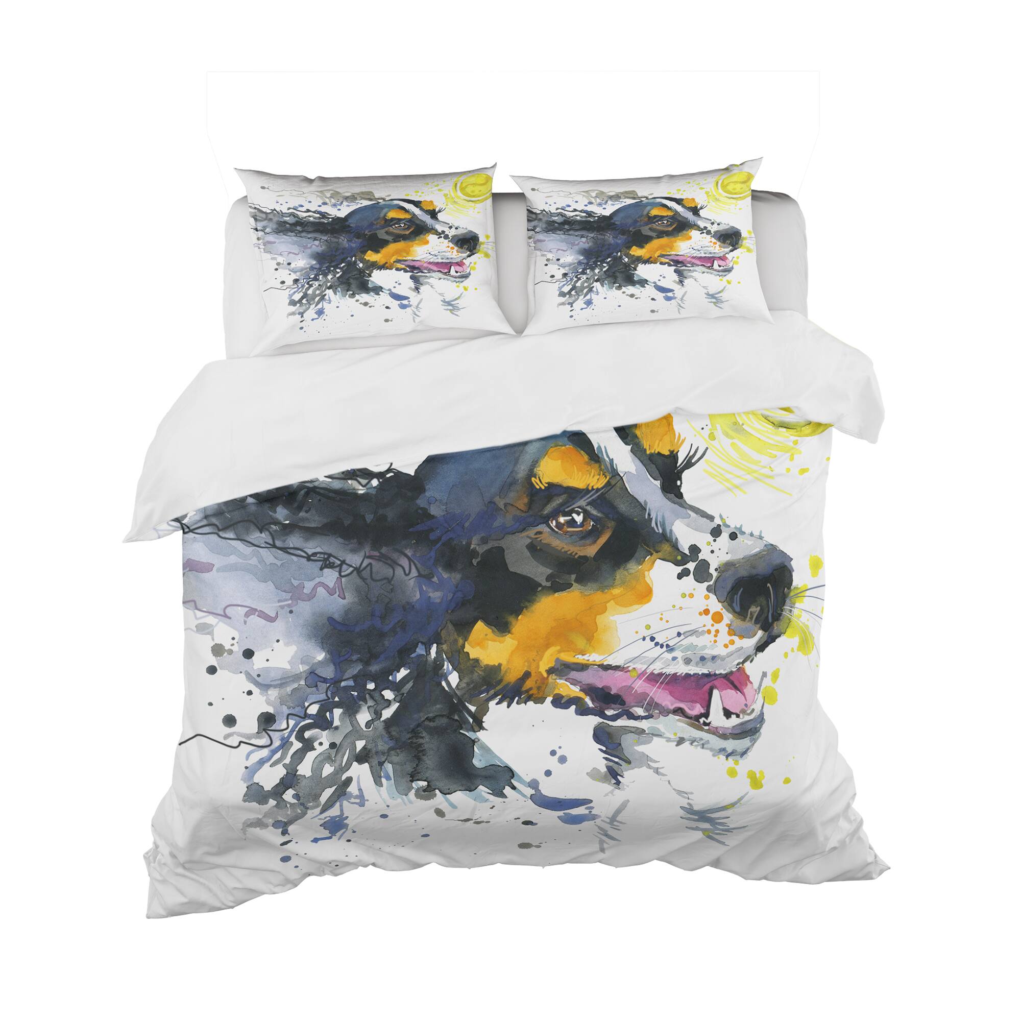 Designart 'Dog and Yellow Ball Watercolor